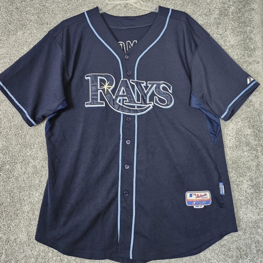 Tampa Bay Rays Jersey Mens Size 54 MLB Baseball Johnny Damon Cool Base Majestic